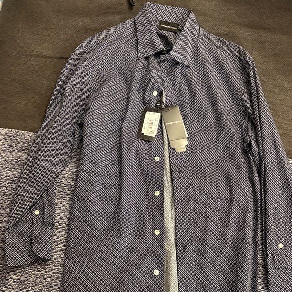 Emporio Armani Men's Black and White Geometric Shirt Normstrom Tag attached - Picture 1 of 4